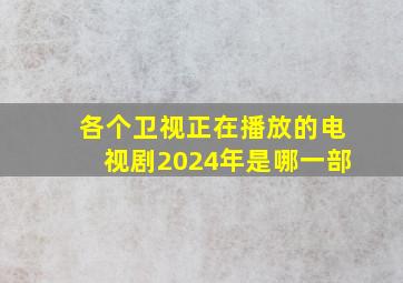 各个卫视正在播放的电视剧2024年是哪一部