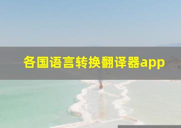 各国语言转换翻译器app