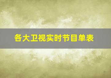 各大卫视实时节目单表