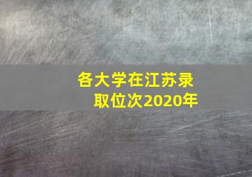 各大学在江苏录取位次2020年