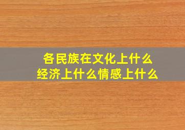 各民族在文化上什么经济上什么情感上什么