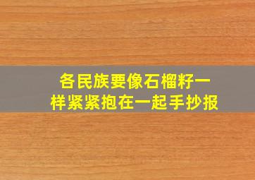 各民族要像石榴籽一样紧紧抱在一起手抄报