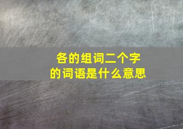 各的组词二个字的词语是什么意思