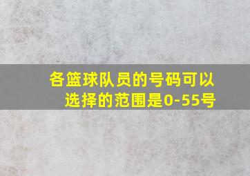 各篮球队员的号码可以选择的范围是0-55号