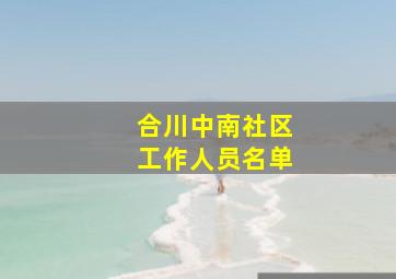 合川中南社区工作人员名单