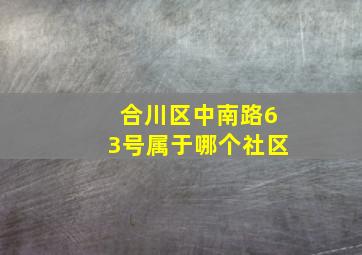 合川区中南路63号属于哪个社区