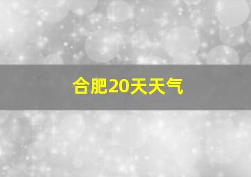 合肥20天天气