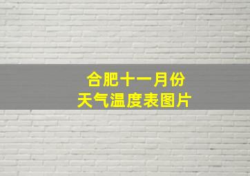 合肥十一月份天气温度表图片