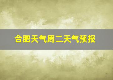 合肥天气周二天气预报