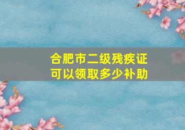 合肥市二级残疾证可以领取多少补助