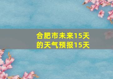 合肥市未来15天的天气预报15天