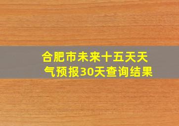 合肥市未来十五天天气预报30天查询结果