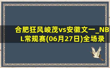 合肥狂风峻茂vs安徽文一_NBL常规赛(06月27日)全场录像