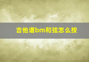 吉他谱bm和弦怎么按