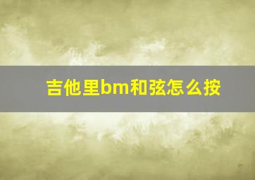 吉他里bm和弦怎么按