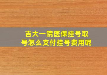 吉大一院医保挂号取号怎么支付挂号费用呢