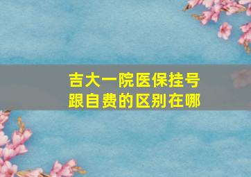 吉大一院医保挂号跟自费的区别在哪