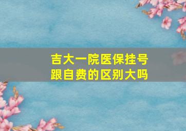 吉大一院医保挂号跟自费的区别大吗