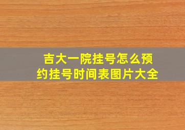 吉大一院挂号怎么预约挂号时间表图片大全