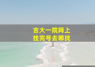 吉大一院网上挂完号去哪找