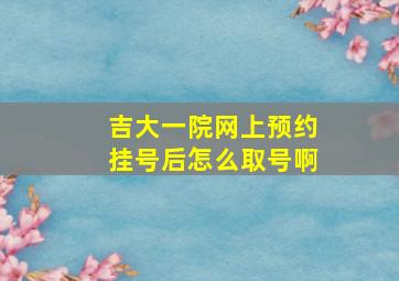 吉大一院网上预约挂号后怎么取号啊