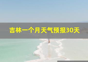 吉林一个月天气预报30天