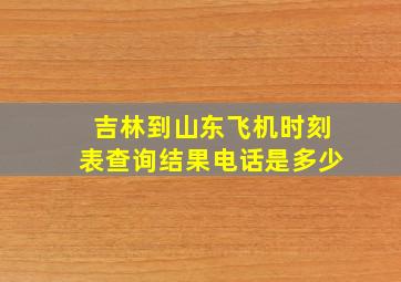 吉林到山东飞机时刻表查询结果电话是多少