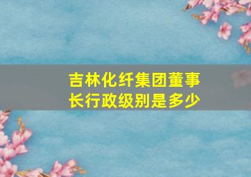 吉林化纤集团董事长行政级别是多少