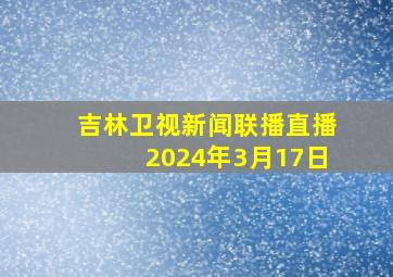 吉林卫视新闻联播直播2024年3月17日