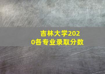 吉林大学2020各专业录取分数