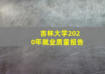 吉林大学2020年就业质量报告