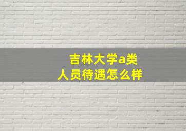 吉林大学a类人员待遇怎么样