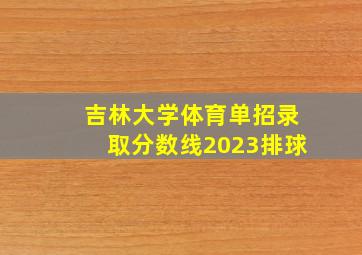 吉林大学体育单招录取分数线2023排球