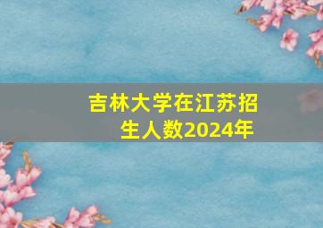 吉林大学在江苏招生人数2024年