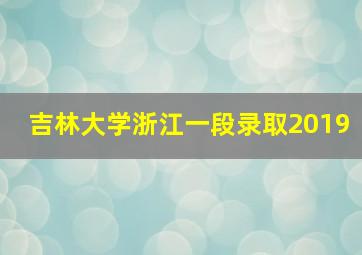 吉林大学浙江一段录取2019