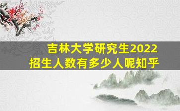 吉林大学研究生2022招生人数有多少人呢知乎