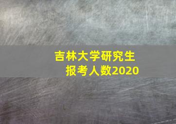 吉林大学研究生报考人数2020