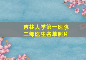 吉林大学第一医院二部医生名单照片