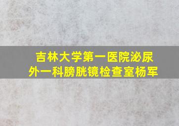 吉林大学第一医院泌尿外一科膀胱镜检查室杨军