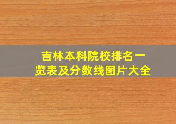 吉林本科院校排名一览表及分数线图片大全