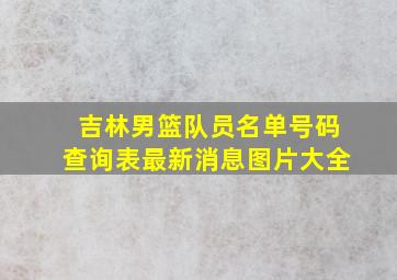 吉林男篮队员名单号码查询表最新消息图片大全