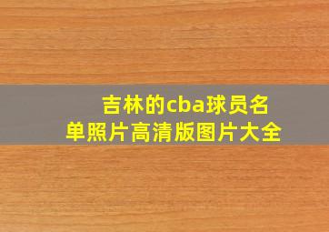 吉林的cba球员名单照片高清版图片大全