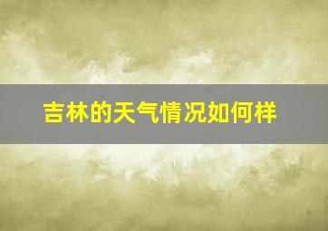 吉林的天气情况如何样