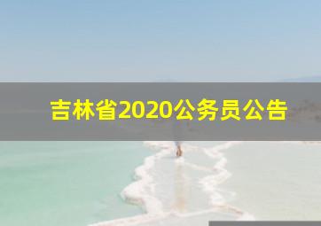 吉林省2020公务员公告