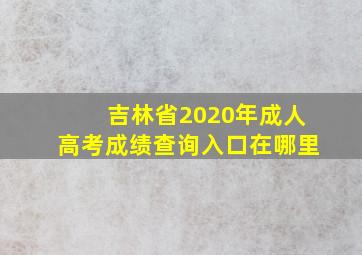 吉林省2020年成人高考成绩查询入口在哪里