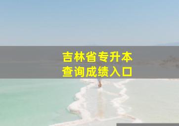 吉林省专升本查询成绩入口