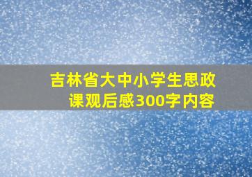 吉林省大中小学生思政课观后感300字内容