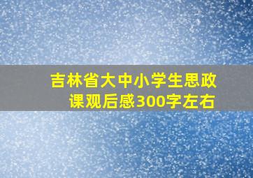 吉林省大中小学生思政课观后感300字左右