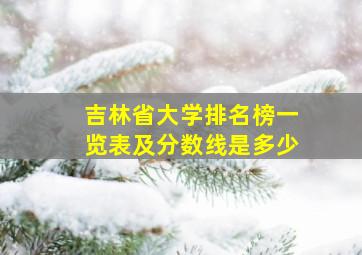 吉林省大学排名榜一览表及分数线是多少