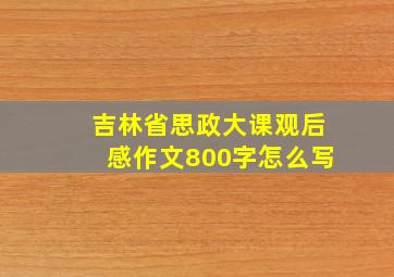 吉林省思政大课观后感作文800字怎么写